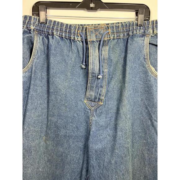 VTG 80s Pacific Coast Highway PCH Denim Jeans Waist  36x32 Elastic Waist - Picture 3 of 9